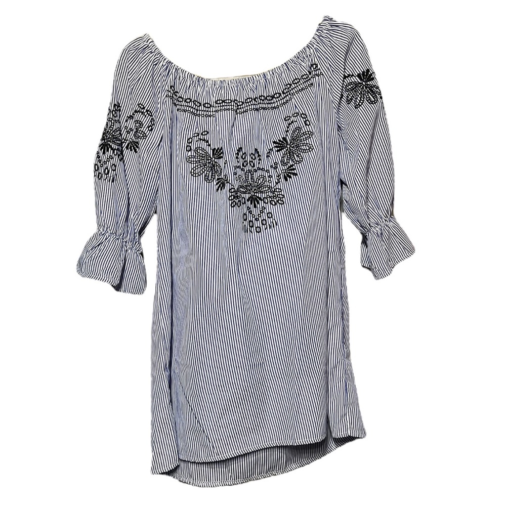 Flora Ashley Blue Striped Blouse